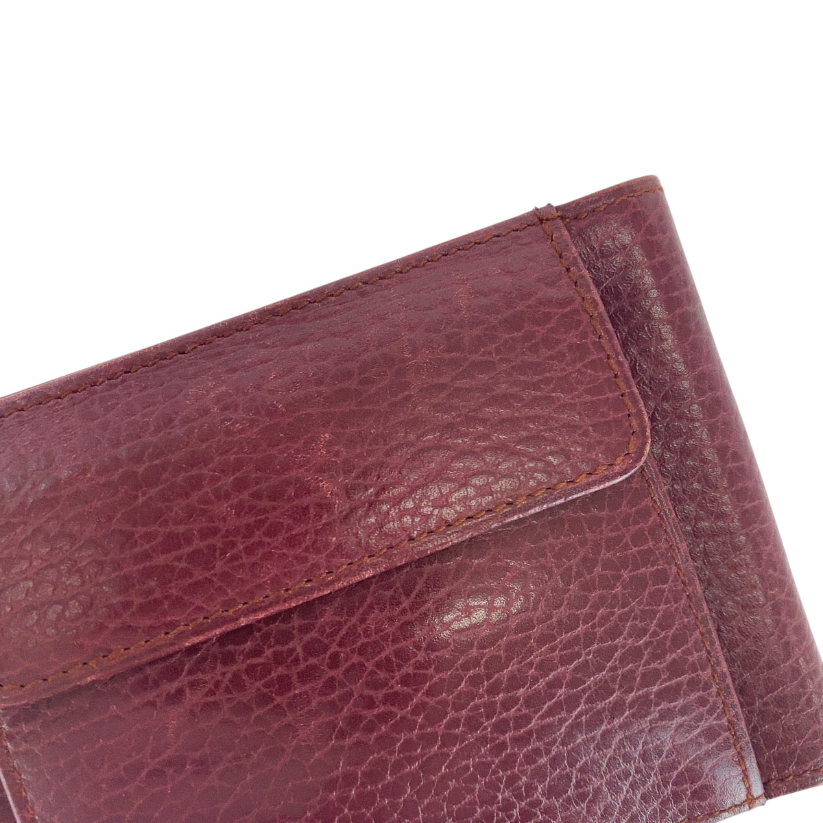 14042
CARTIER カルティエ マストライン マネークリップ ボルドー ゴールド金具 レザー 折財布 コンパクトウォレット  レディース