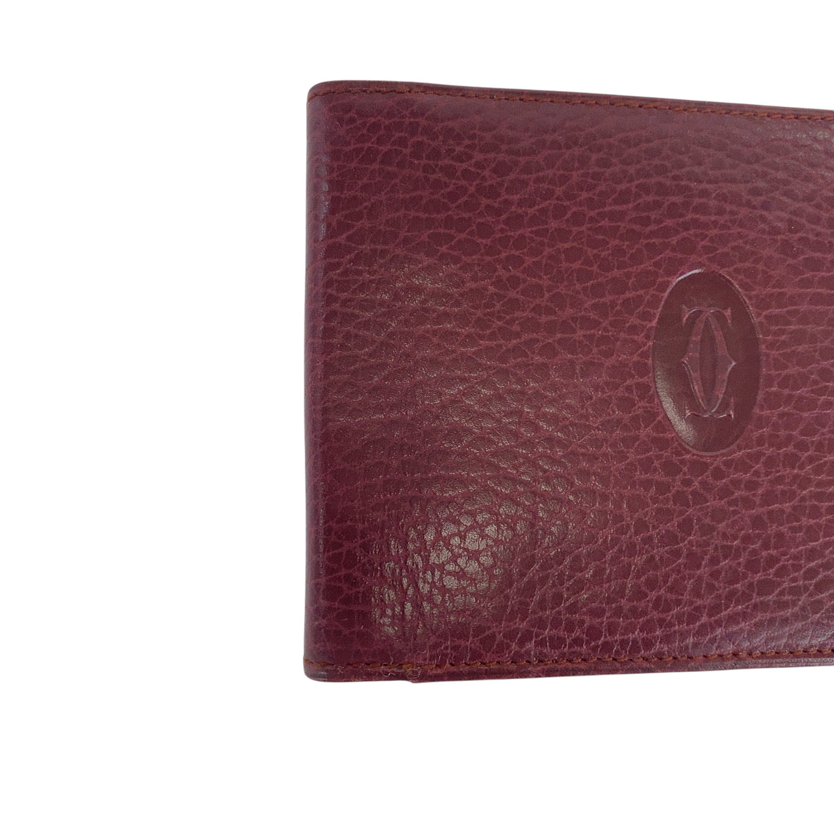 14042
CARTIER カルティエ マストライン マネークリップ ボルドー ゴールド金具 レザー 折財布 コンパクトウォレット  レディース