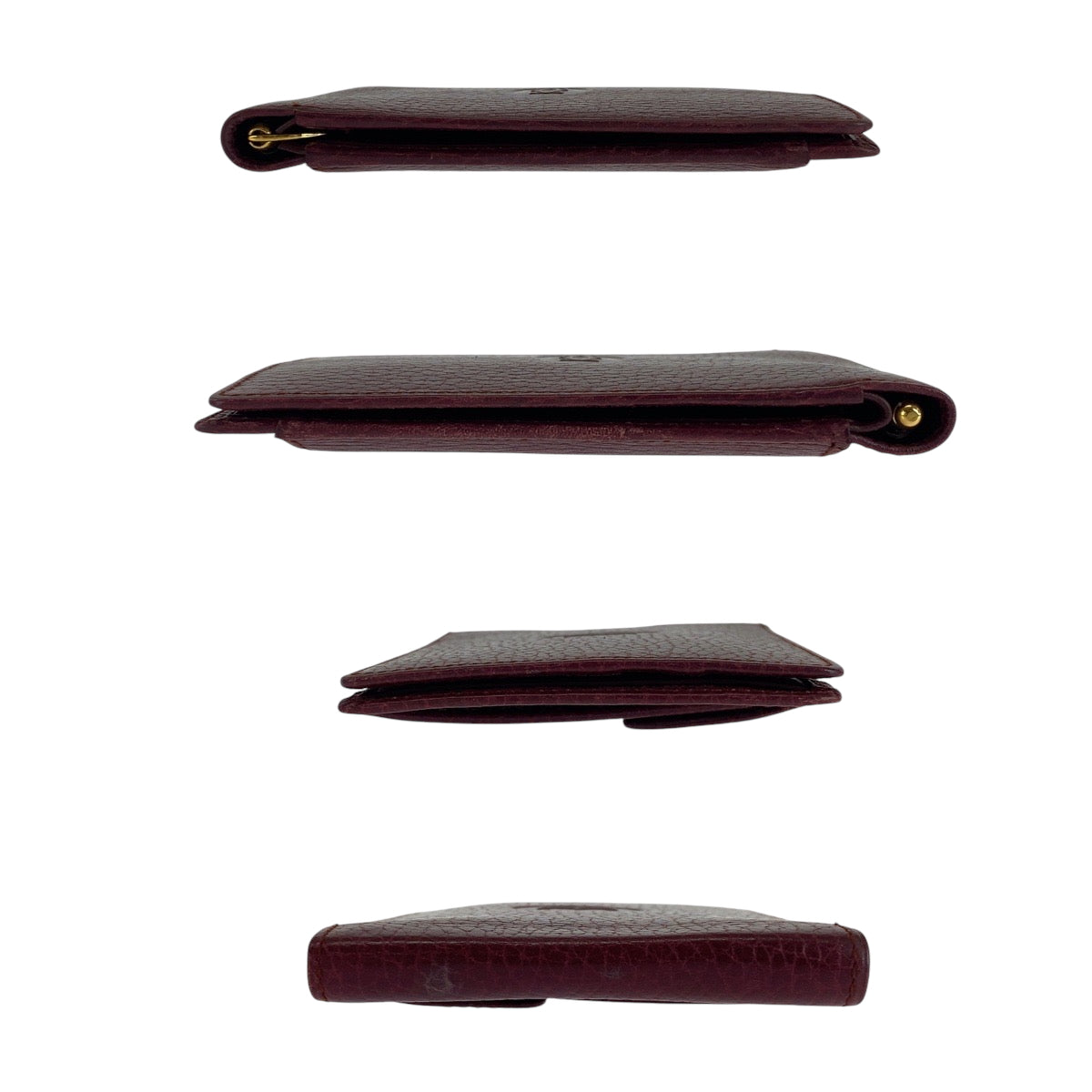 14042
CARTIER カルティエ マストライン マネークリップ ボルドー ゴールド金具 レザー 折財布 コンパクトウォレット  レディース