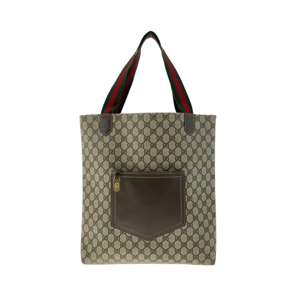 13135
GUCCI グッチ ヴィンテージ シェリーライン オールドグッチ ベージュ ブラウン ゴールド金具 GGスプリームキャンバス / レザー トートバッグ ショルダーバッグ ビジネスバッグ  メンズ
