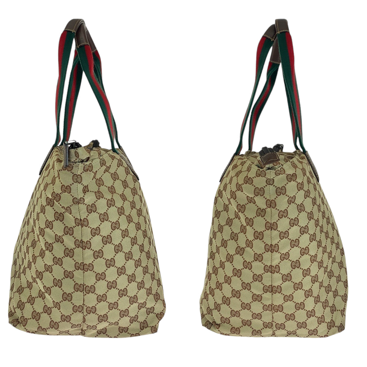 13139
GUCCI グッチ シェリーライン ブラウン レッド グリーン ソフト GGキャンバス 131231 トートバッグ ハンドバッグ ショルダーバッグ  レディース