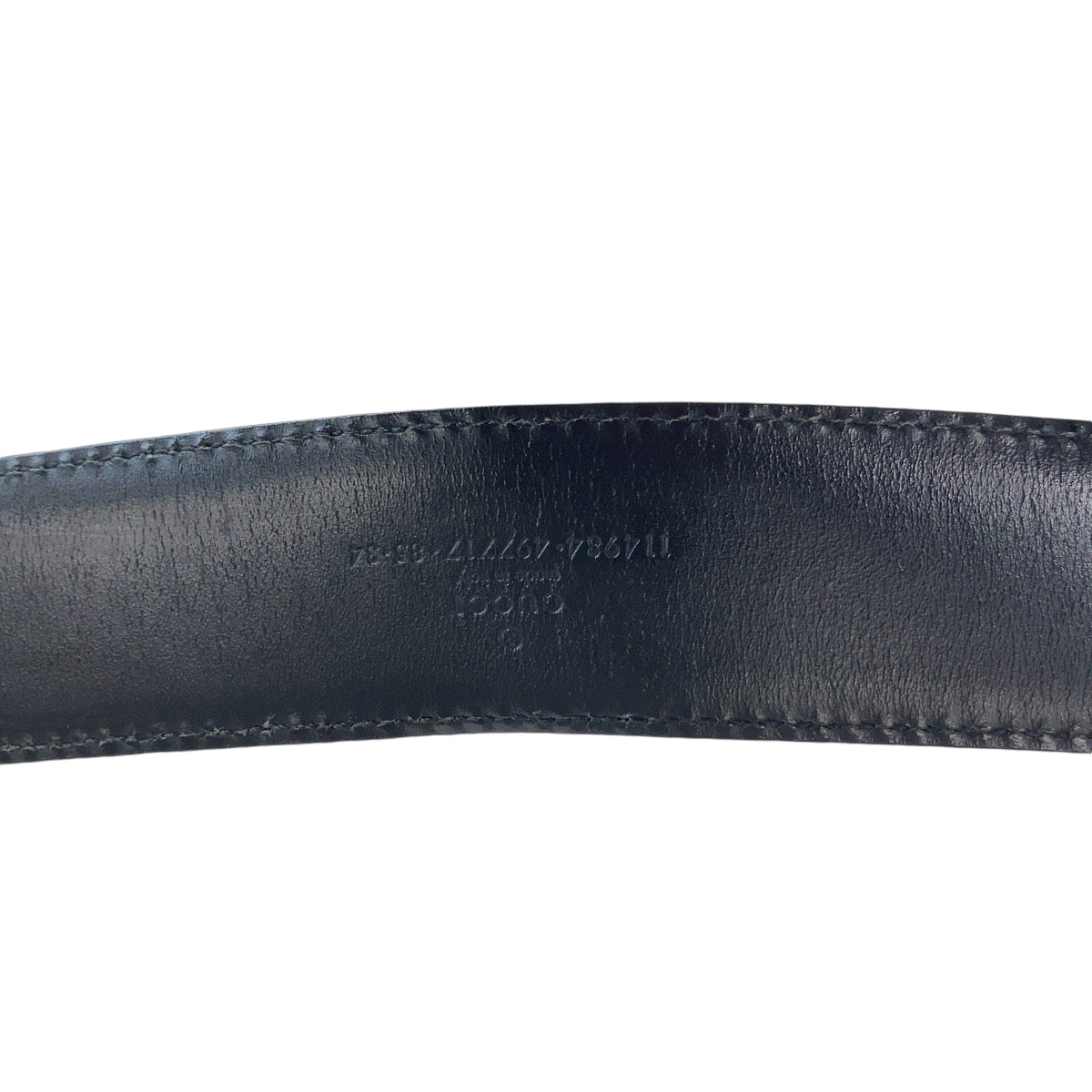 13140
GUCCI グッチ インターロッキング グッチシマ 85cm/34inc ブラック 黒 シルバー金具 レザー 114984 ベルト バックル  メンズ
