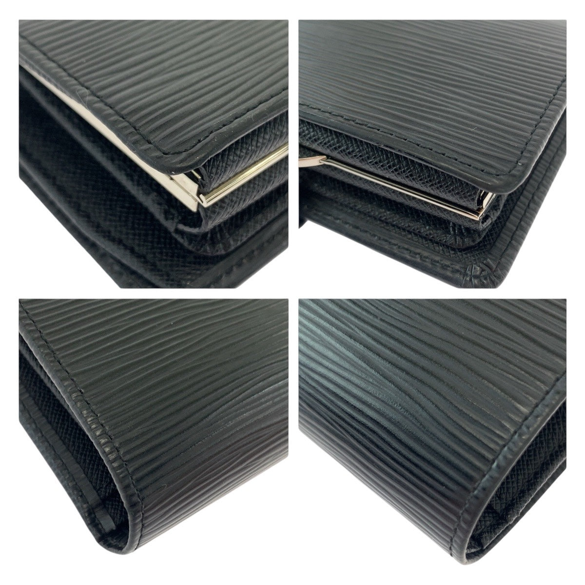 12793
LOUIS VUITTON ルイヴィトン エピ ポルトモネ ヴィエノワ ブラック シルバー金具 レザー M63242 折財布 コンパクトウォレット  レディース