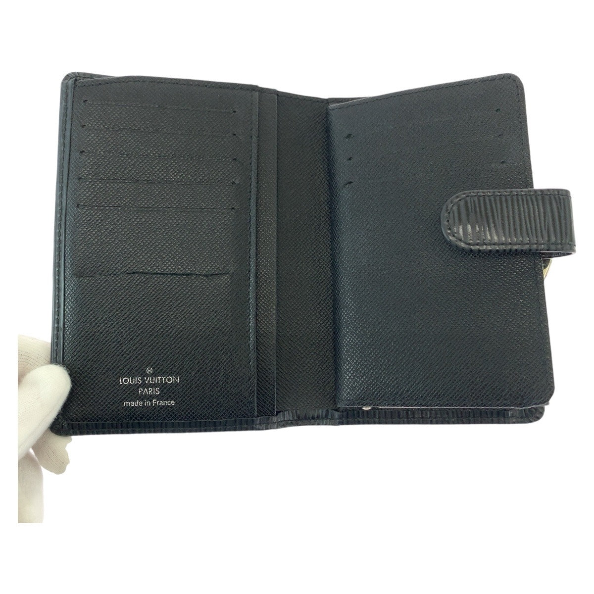12793
LOUIS VUITTON ルイヴィトン エピ ポルトモネ ヴィエノワ ブラック シルバー金具 レザー M63242 折財布 コンパクトウォレット  レディース