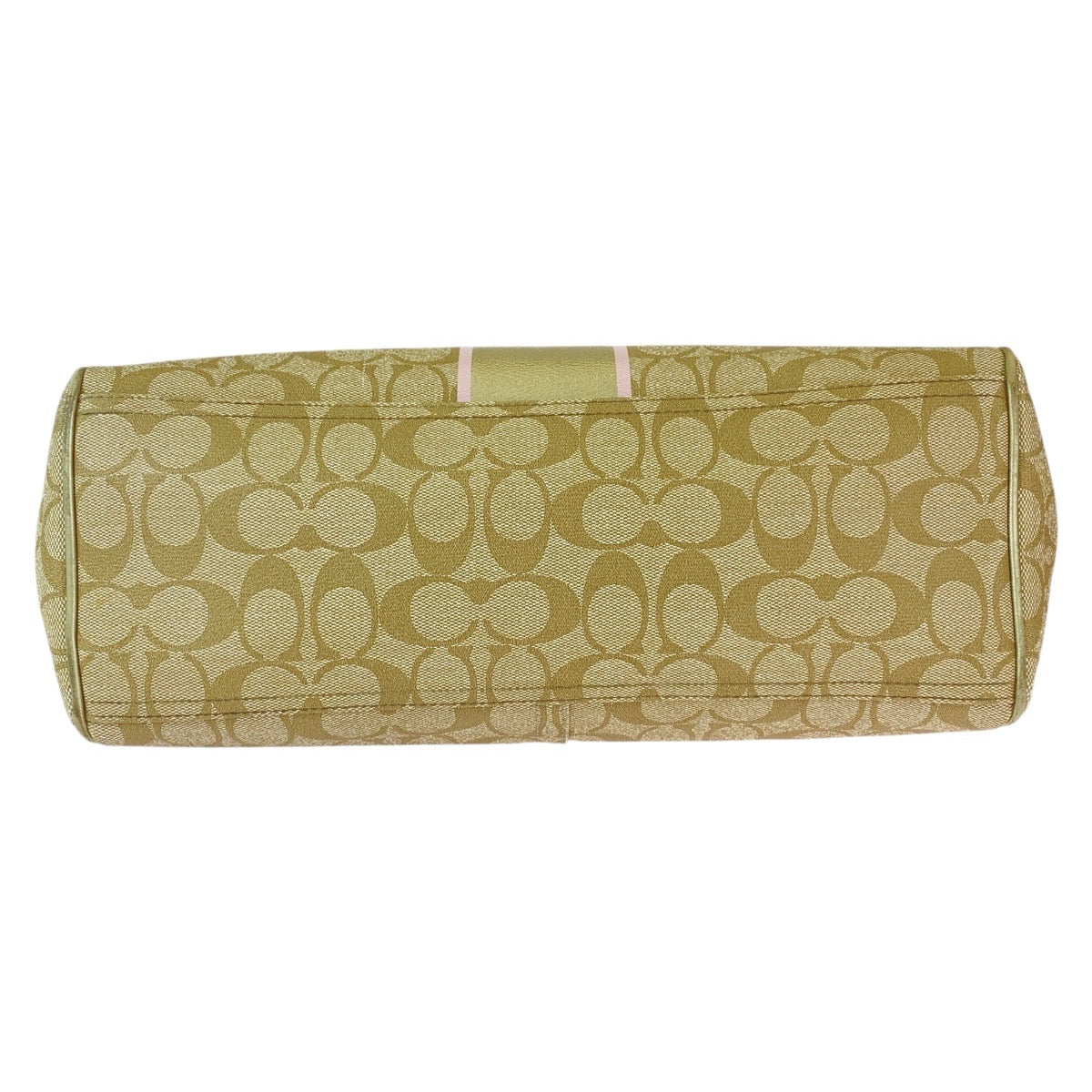 13143
COACH コーチ シグネチャー ベージュ ピンク ゴールド金具 PVC / レザー トートバッグ ショルダーバッグ  レディース