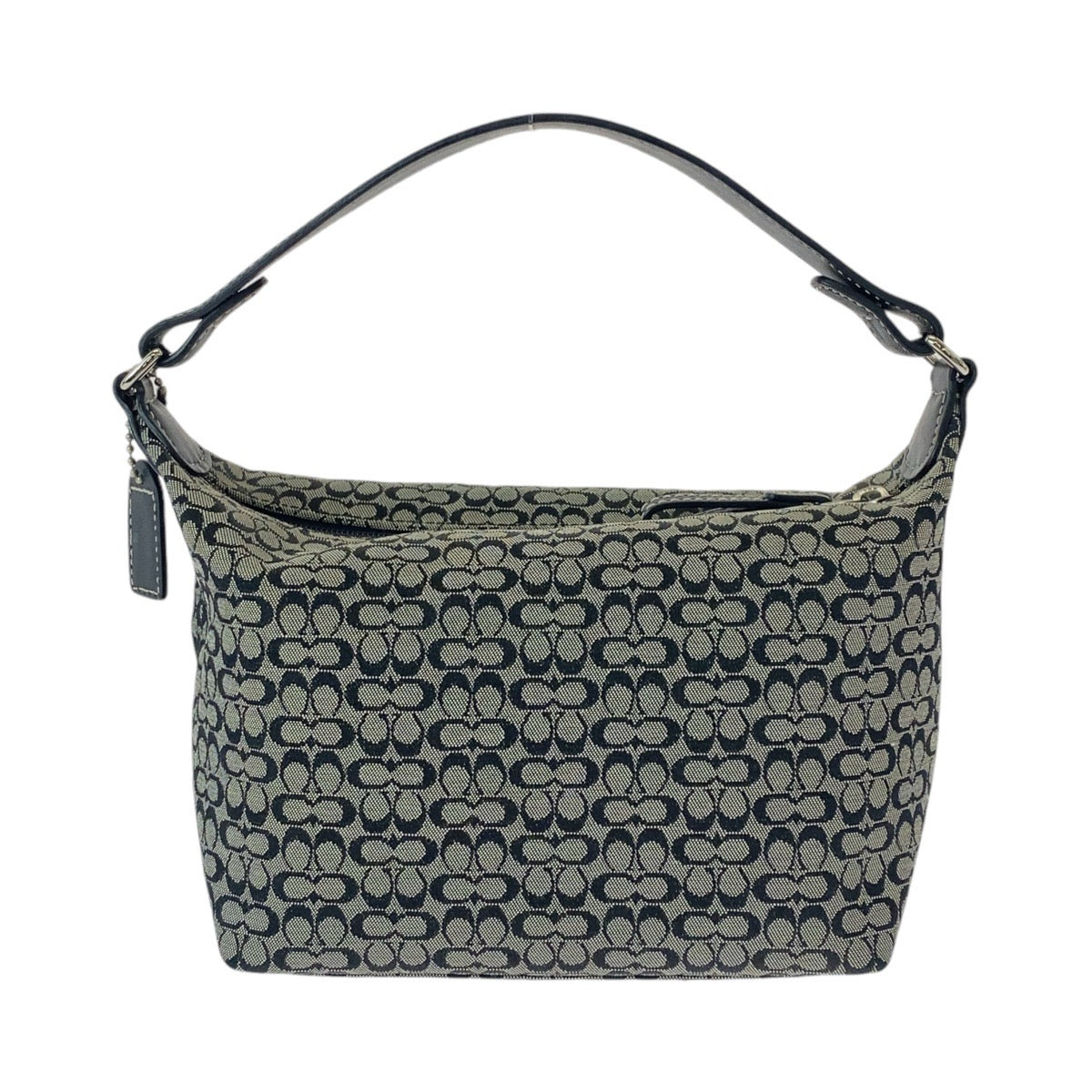 COACH コーチ ミニシグネチャー ブラック 黒 グレー シルバー金具 キャンバス / レザー ハンドバッグ アクセサリーポーチ  レディース