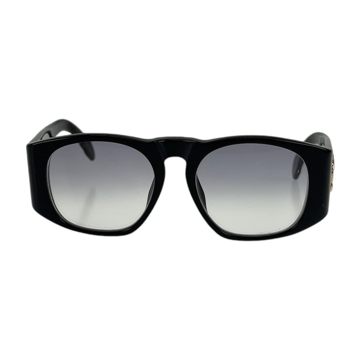 13145
CHANEL シャネル ヴィンテージ ココマーク マトラッセ ブラック ゴールド金具 プラスチック 01450 94305 サングラス ウェリントン  レディース