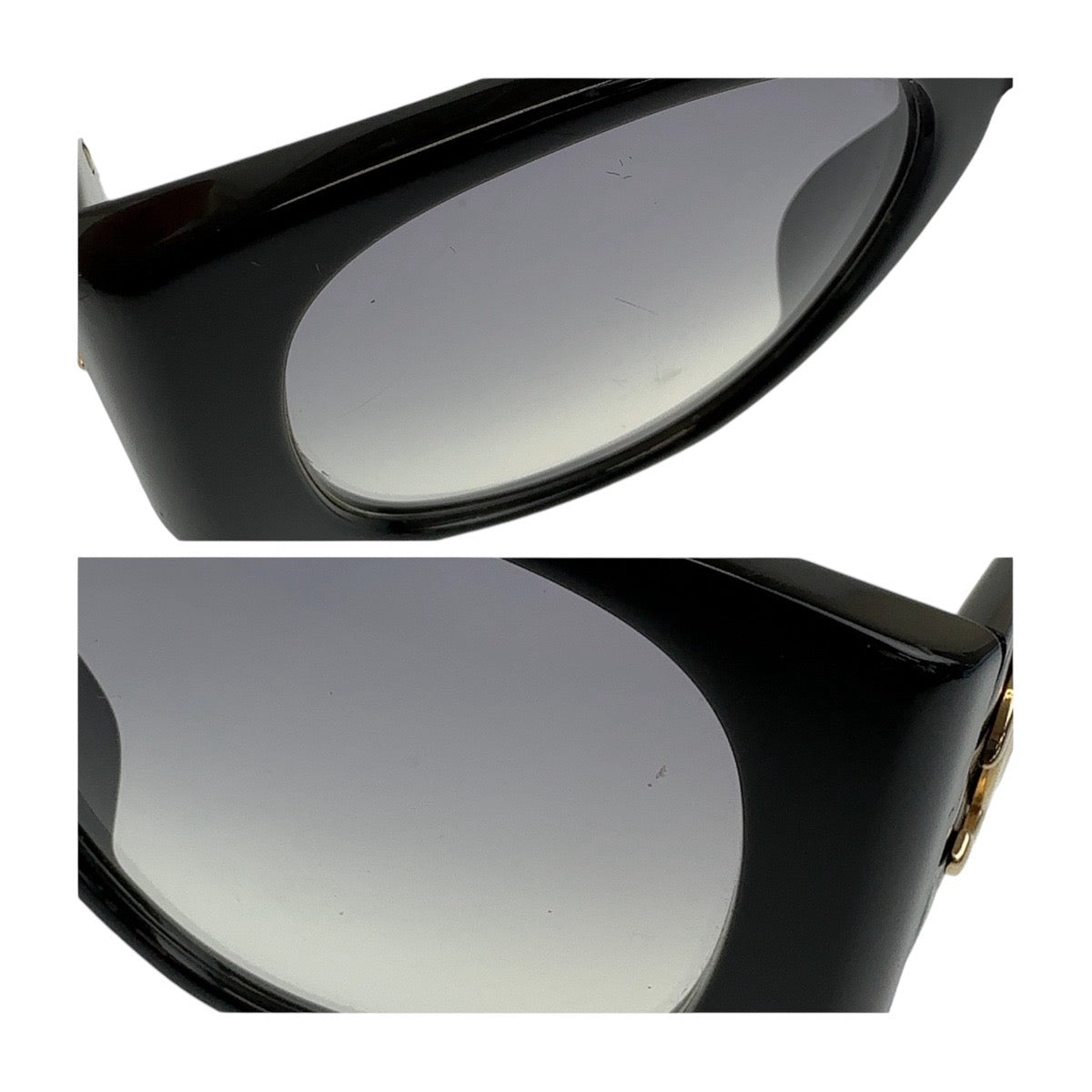 13145
CHANEL シャネル ヴィンテージ ココマーク マトラッセ ブラック ゴールド金具 プラスチック 01450 94305 サングラス ウェリントン  レディース