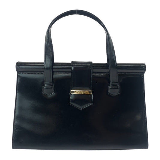 13146
YVES SAINT LAURENT イヴ サンローラン ヴィンテージ YSL ブラック 黒 ゴールド金具 レザー トートバッグ ハンドバッグ  レディース