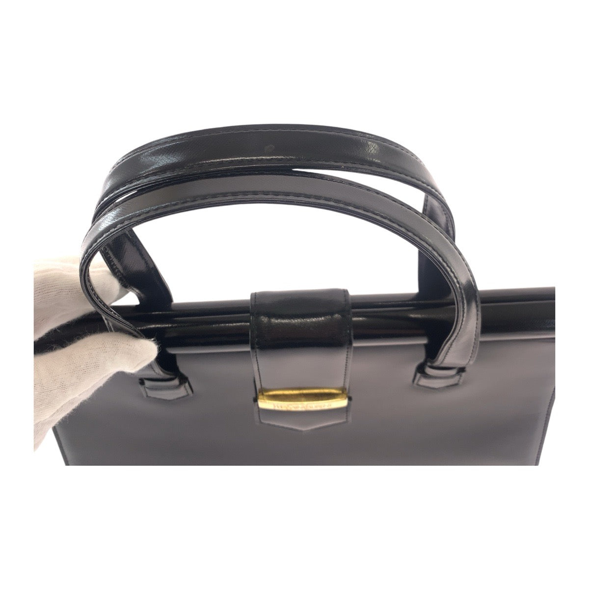 13146
YVES SAINT LAURENT イヴ サンローラン ヴィンテージ YSL ブラック 黒 ゴールド金具 レザー トートバッグ ハンドバッグ  レディース