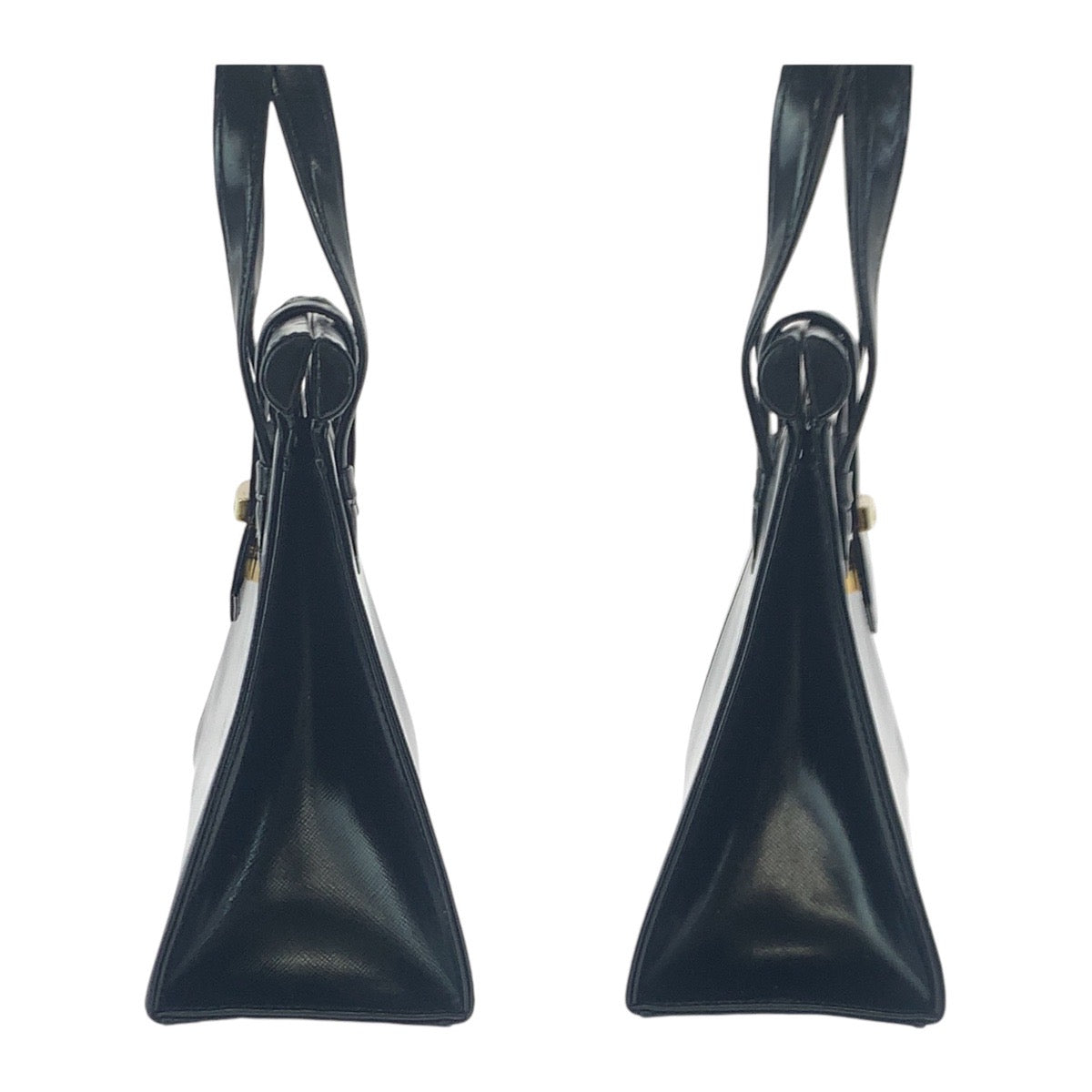 13146
YVES SAINT LAURENT イヴ サンローラン ヴィンテージ YSL ブラック 黒 ゴールド金具 レザー トートバッグ ハンドバッグ  レディース