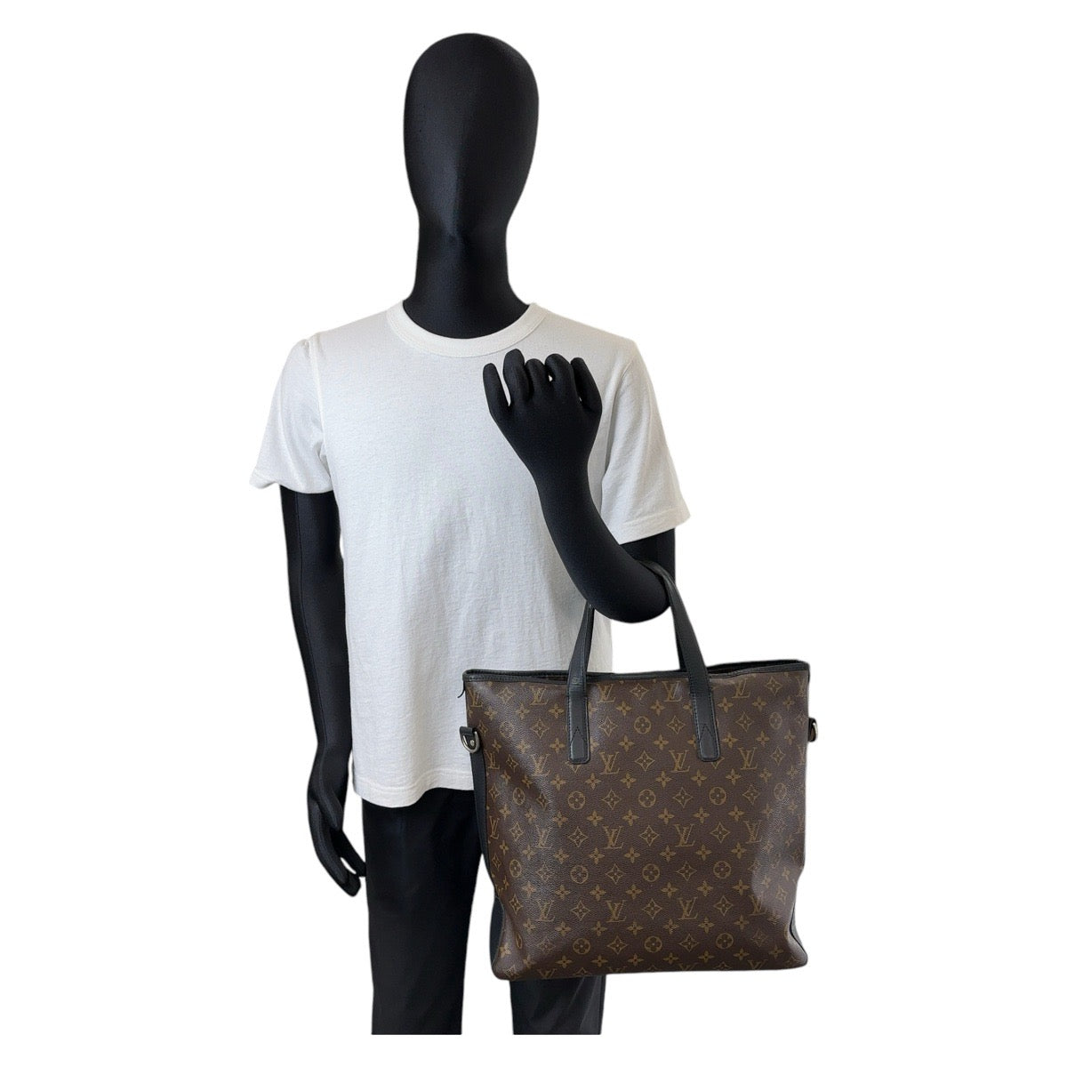 13147
LOUIS VUITTON ルイヴィトン モノグラム マカサー デイヴィス ブラウン ゴールド金具 PVC / レザー M56708 トートバッグ ハンドバッグ 男女兼用  メンズ