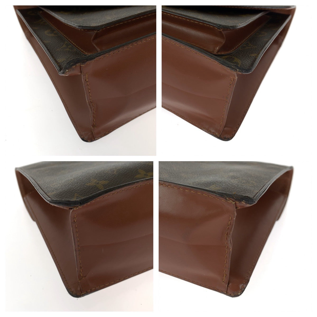 13148
LOUIS VUITTON ルイヴィトン ヴィンテージ モノグラム モンソー28 ブラウン ゴールド金具 PVC M51185 ハンドバッグ ショルダーバッグ 2way  メンズ