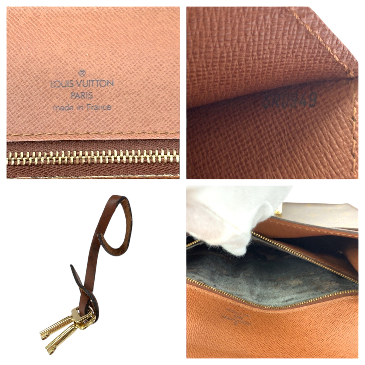 13148
LOUIS VUITTON ルイヴィトン ヴィンテージ モノグラム モンソー28 ブラウン ゴールド金具 PVC M51185 ハンドバッグ ショルダーバッグ 2way  メンズ
