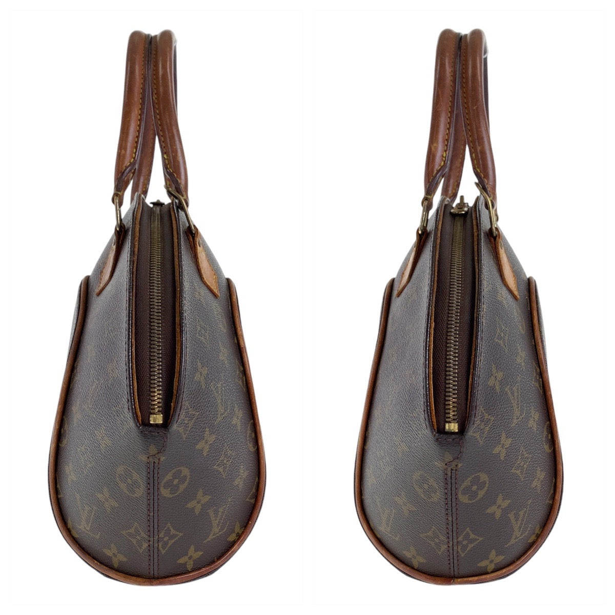 LOUIS VUITTON Louis Vuitton Monogram Ellipse PM Brown Gold Hardware PVC/Leather M51127 Handbag for Women