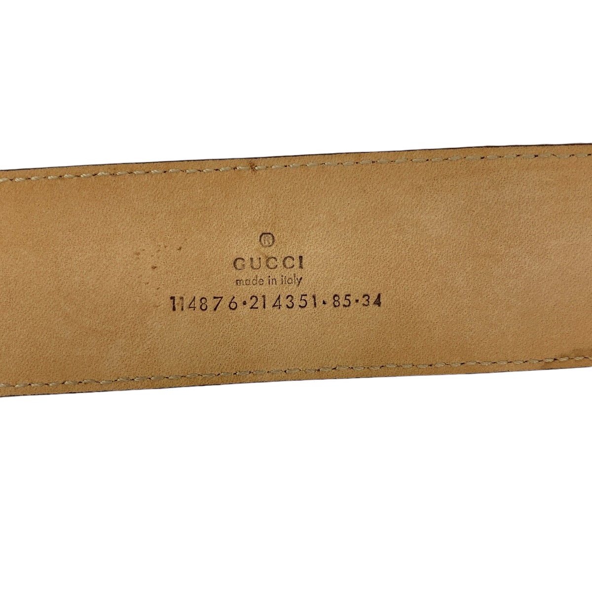 13149
GUCCI グッチ インターロッキング 85cm/34inc ピンク グレー シルバー金具 キャンバス 114876 ベルト  メンズ