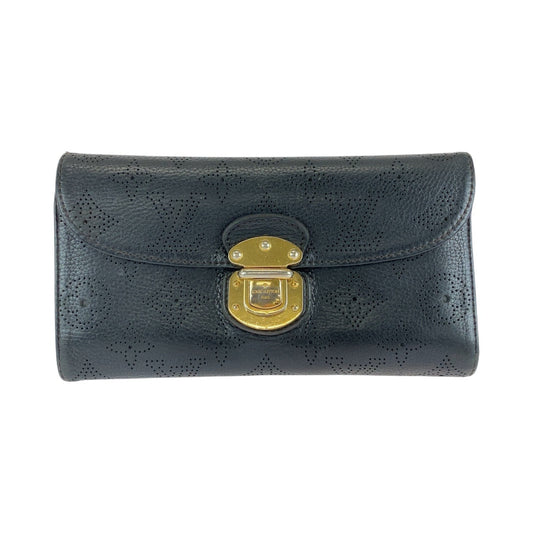 13152
LOUIS VUITTON ルイヴィトン ポルトフォイユ アメリア マヒナ ブラック 黒 ゴールド金具 レザー M95549 ロングウォレット  レディース