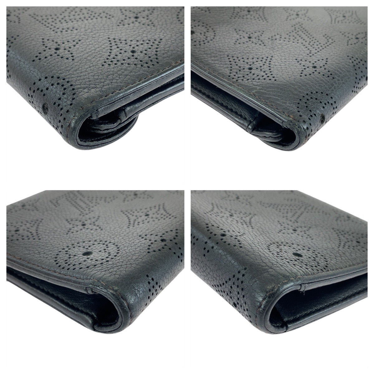 13152
LOUIS VUITTON ルイヴィトン ポルトフォイユ アメリア マヒナ ブラック 黒 ゴールド金具 レザー M95549 ロングウォレット  レディース