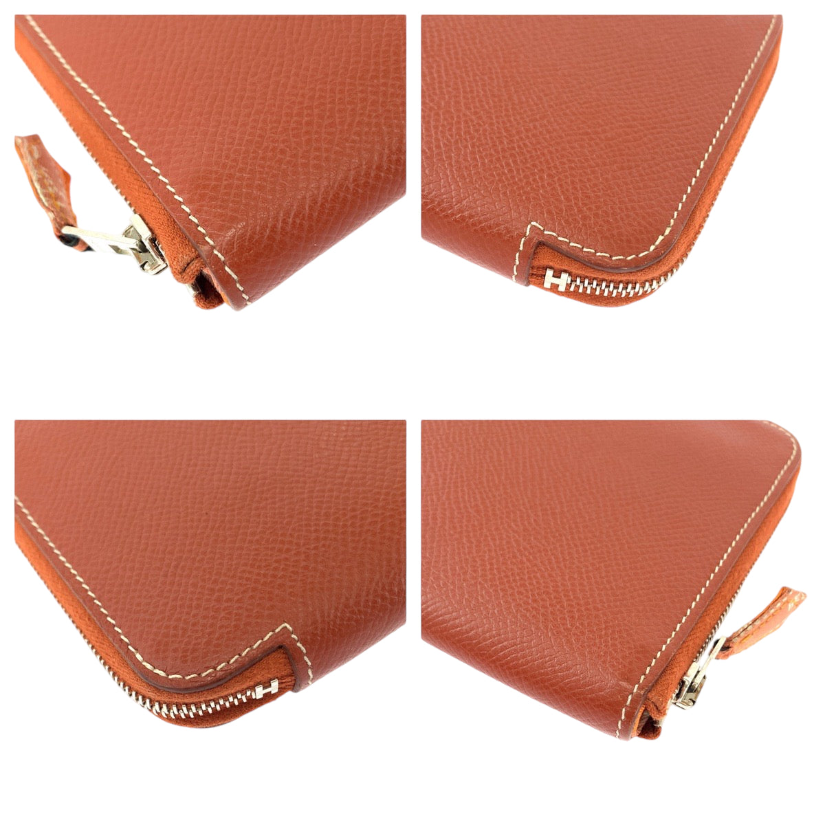HERMES エルメス アザップ ロング シルクイン ブリック ブラウン シルバー金具 ヴォーエプソン 長財布 ラウンドファスナー ▫︎O刻印  レディース