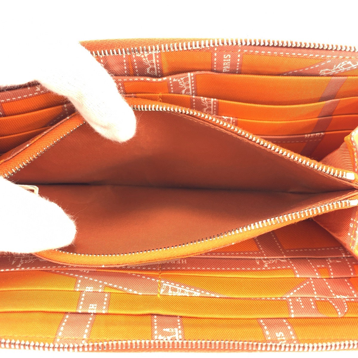 HERMES エルメス アザップ ロング シルクイン ブリック ブラウン シルバー金具 ヴォーエプソン 長財布 ラウンドファスナー ▫︎O刻印  レディース