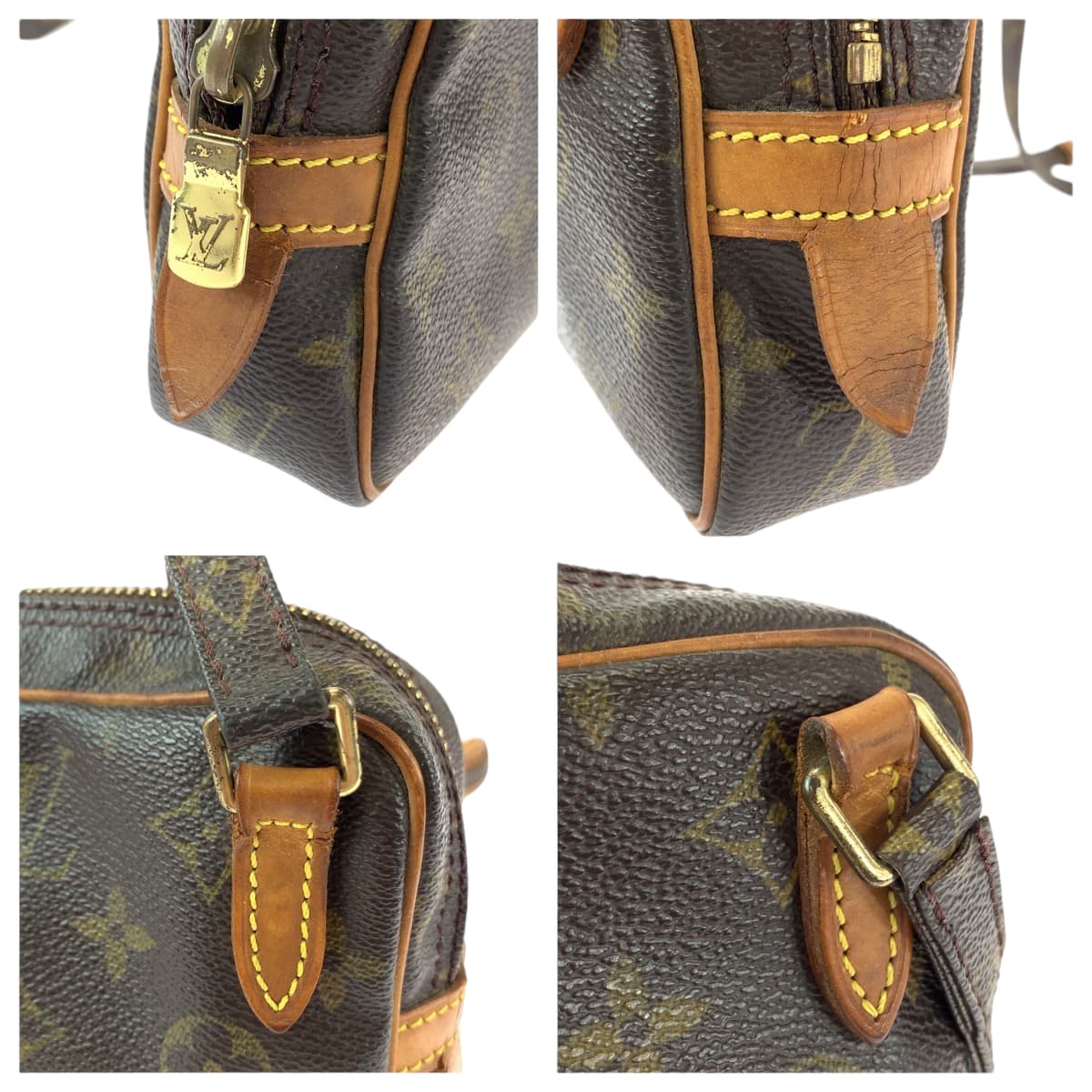 12791
LOUIS VUITTON ルイヴィトン モノグラム マルリー バンドリエール ブラウン ゴールド金具 PVC M51828 ショルダーバッグ ポシェット  レディース