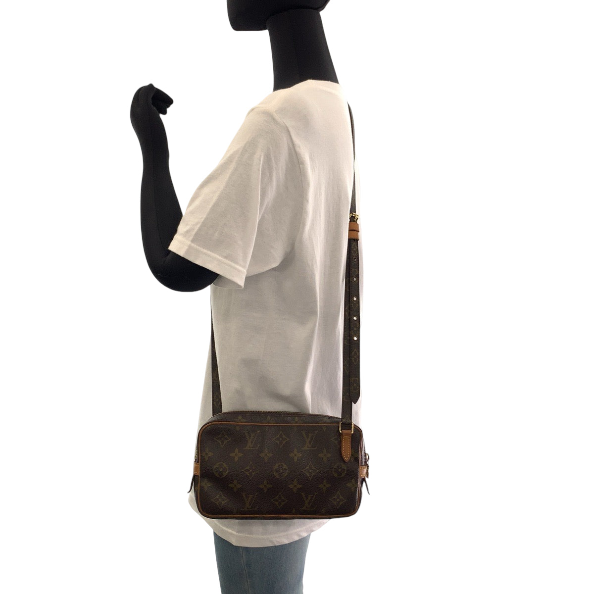 12791
LOUIS VUITTON ルイヴィトン モノグラム マルリー バンドリエール ブラウン ゴールド金具 PVC M51828 ショルダーバッグ ポシェット  レディース