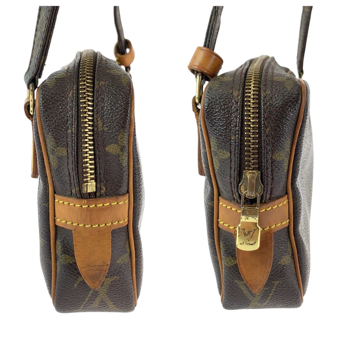 12791
LOUIS VUITTON ルイヴィトン モノグラム マルリー バンドリエール ブラウン ゴールド金具 PVC M51828 ショルダーバッグ ポシェット  レディース