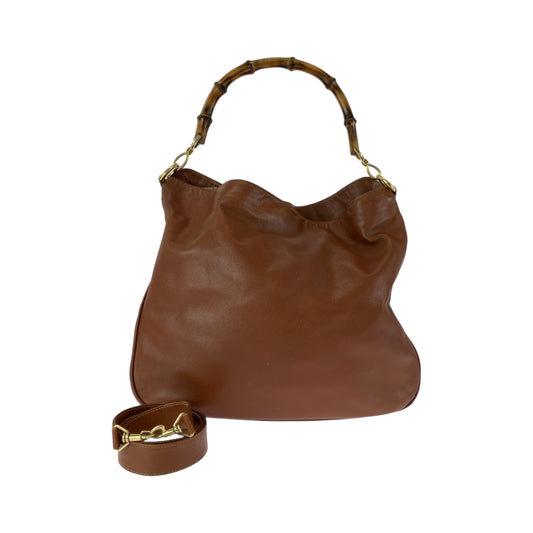 13155
GUCCI グッチ ヴィンテージ バンブー ブラウン ゴールド金具 レザー 001 1781 1577 ホーボー ショルダーバッグ ハンドバッグ 2way  レディース