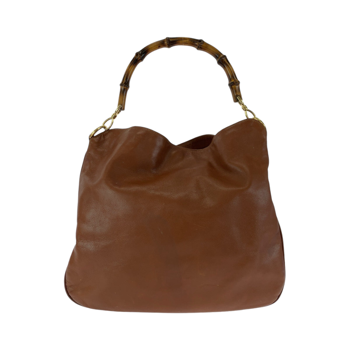 13155
GUCCI グッチ ヴィンテージ バンブー ブラウン ゴールド金具 レザー 001 1781 1577 ホーボー ショルダーバッグ ハンドバッグ 2way  レディース
