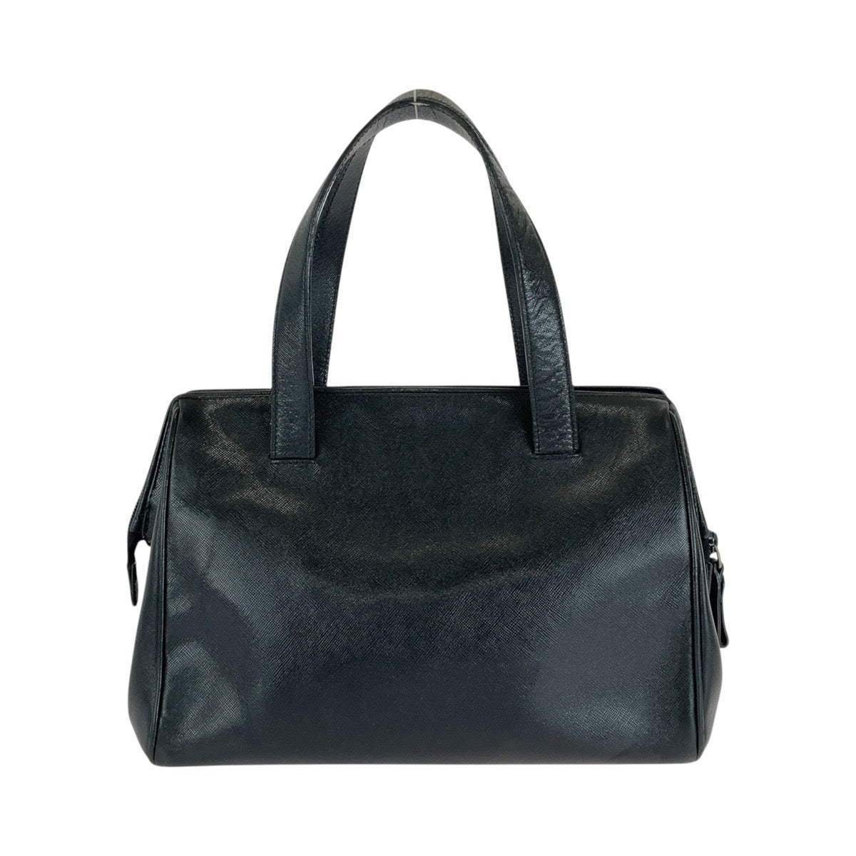 13158
PRADA プラダ ヴィンテージ サフィアーノ ブラック 黒 ゴールド金具 レザー トートバッグ ミニボストンバッグ  レディース