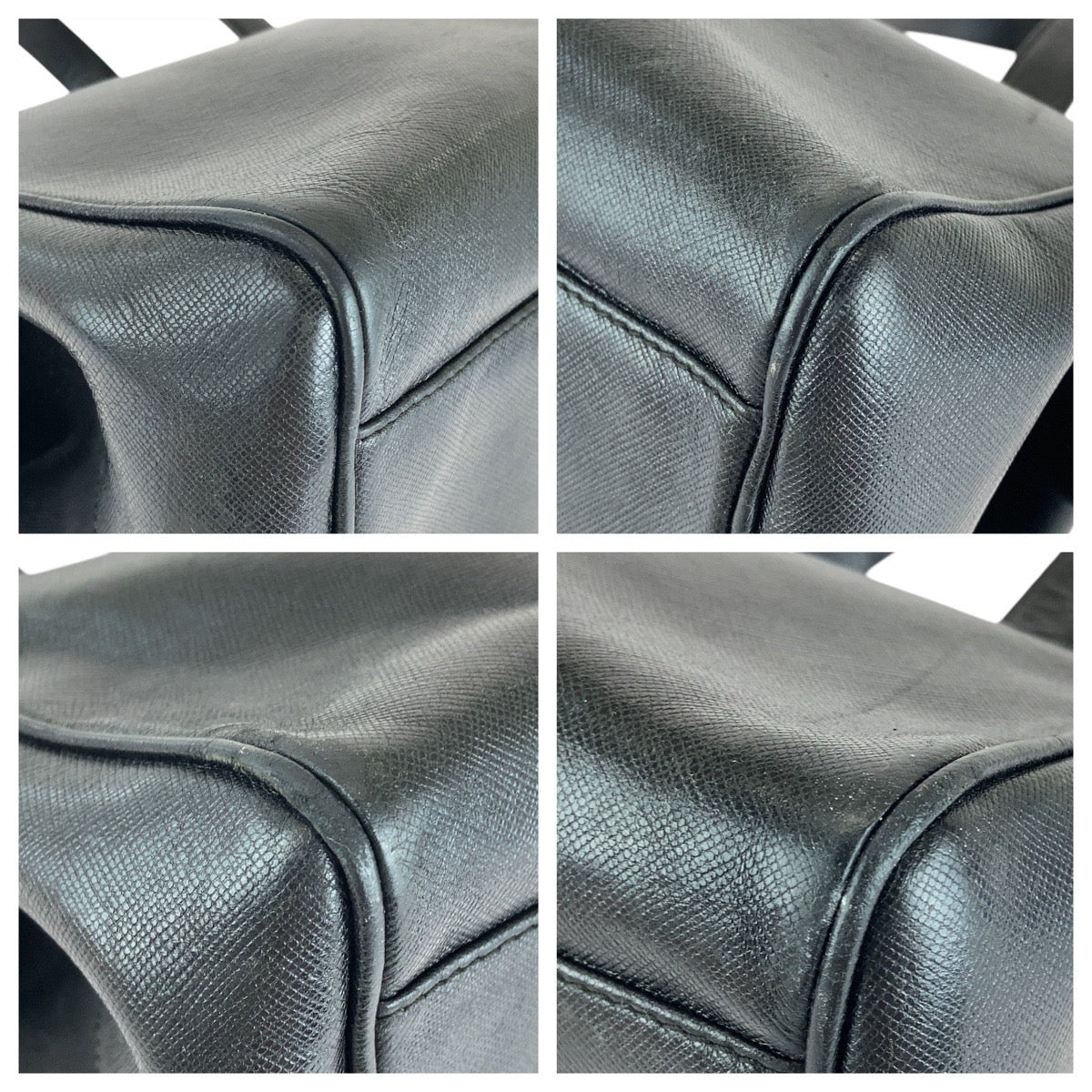 13158
PRADA プラダ ヴィンテージ サフィアーノ ブラック 黒 ゴールド金具 レザー トートバッグ ミニボストンバッグ  レディース