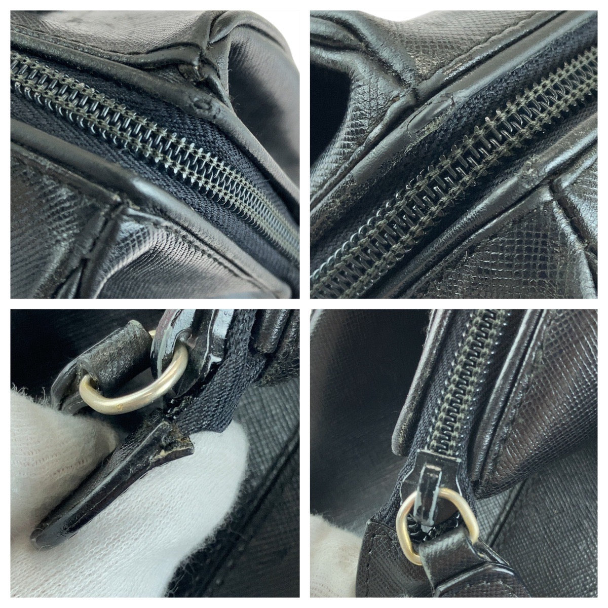 13158
PRADA プラダ ヴィンテージ サフィアーノ ブラック 黒 ゴールド金具 レザー トートバッグ ミニボストンバッグ  レディース