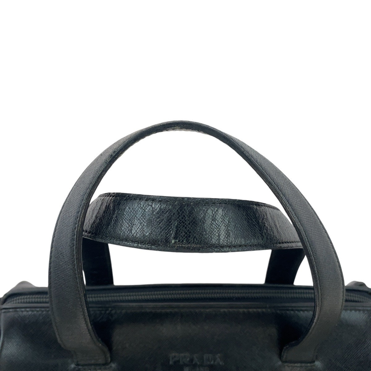 13158
PRADA プラダ ヴィンテージ サフィアーノ ブラック 黒 ゴールド金具 レザー トートバッグ ミニボストンバッグ  レディース
