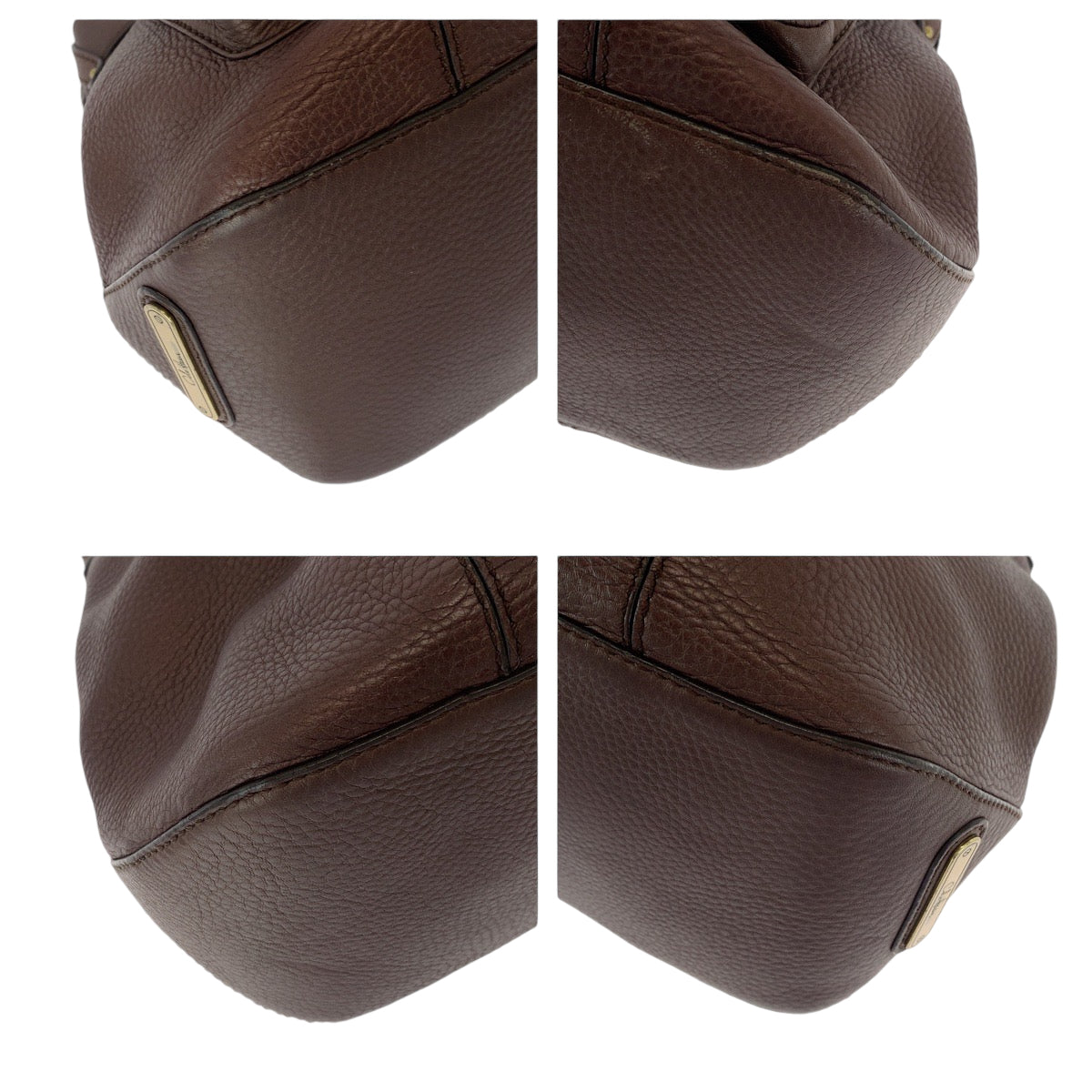 13162
COLE HAAN コールハーン ブラウン ゴールド金具 レザー ショルダーバッグ ハンドバッグ 2way  レディース