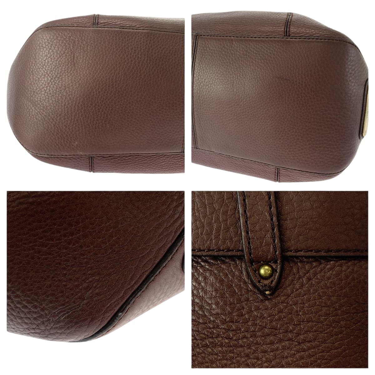 13162
COLE HAAN コールハーン ブラウン ゴールド金具 レザー ショルダーバッグ ハンドバッグ 2way  レディース
