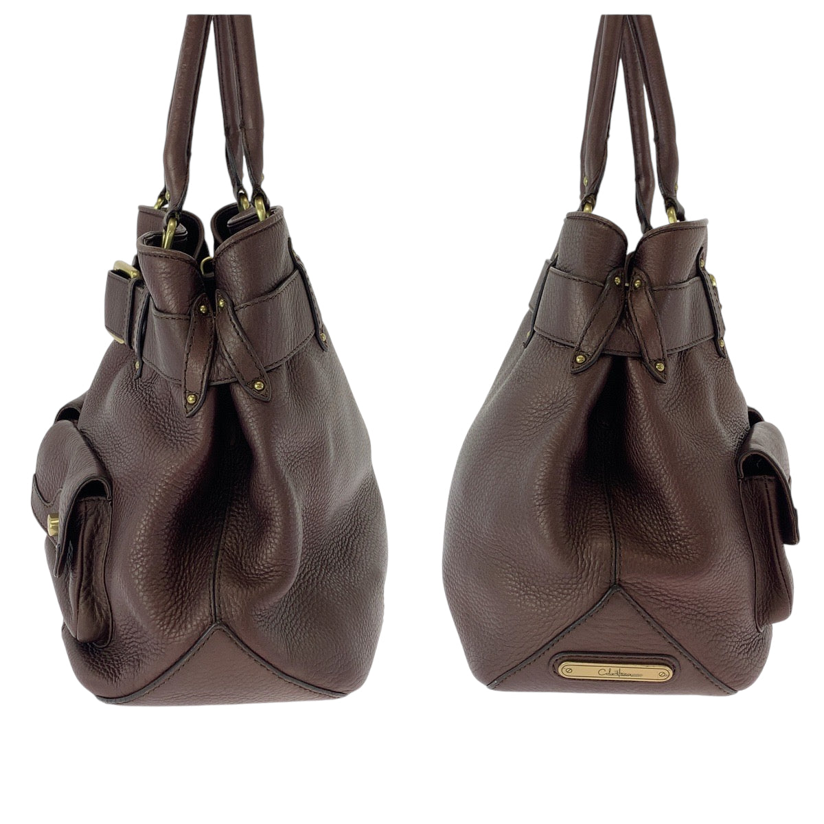 13162
COLE HAAN コールハーン ブラウン ゴールド金具 レザー ショルダーバッグ ハンドバッグ 2way  レディース