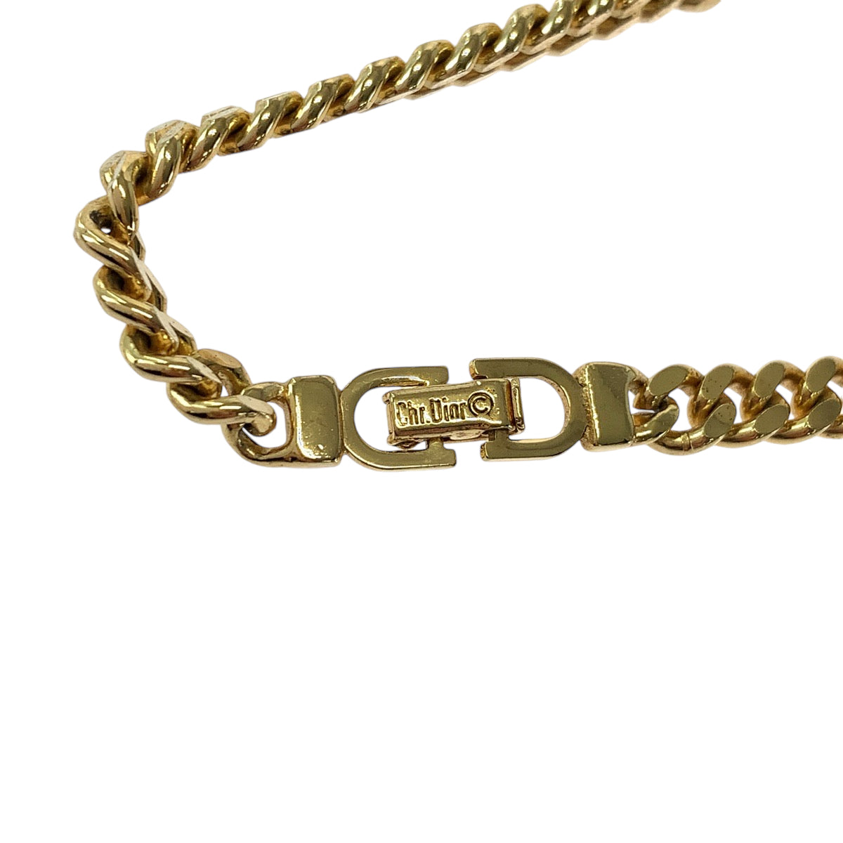 13169
Dior ディオール プレートトップロゴ ゴールド ホワイト メッキ ブレスレット  レディース