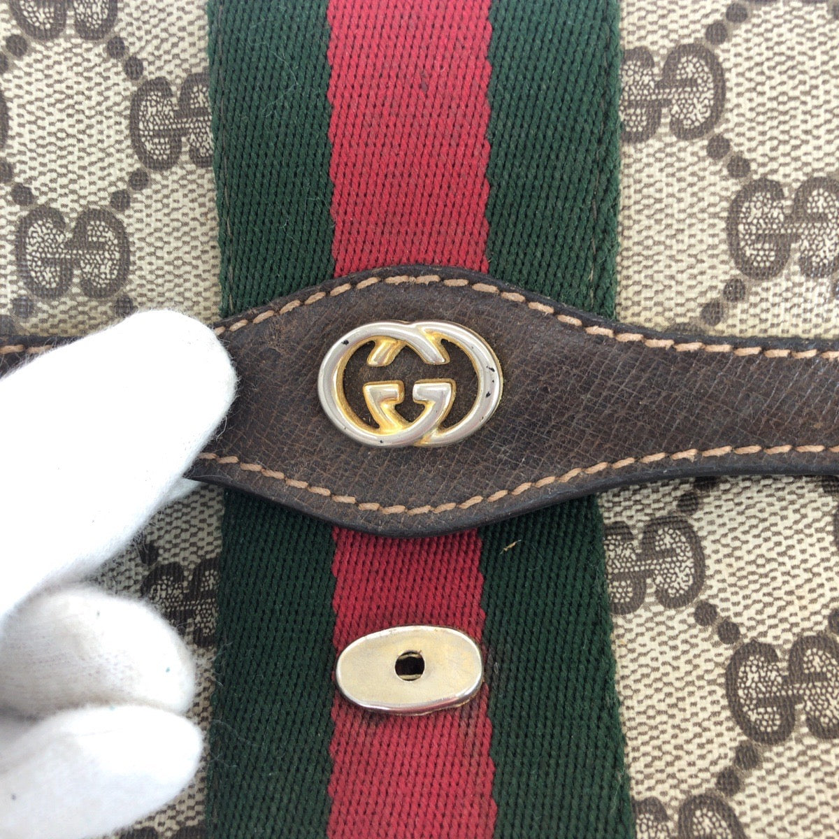 14045
GUCCI グッチ オールドグッチ シェリーライン インターロッキング ブラウン ゴールド金具 GGスプリームキャンバス / レザー 37 014 3087 クラッチバッグ セカンドバッグ 男女兼用  レディース