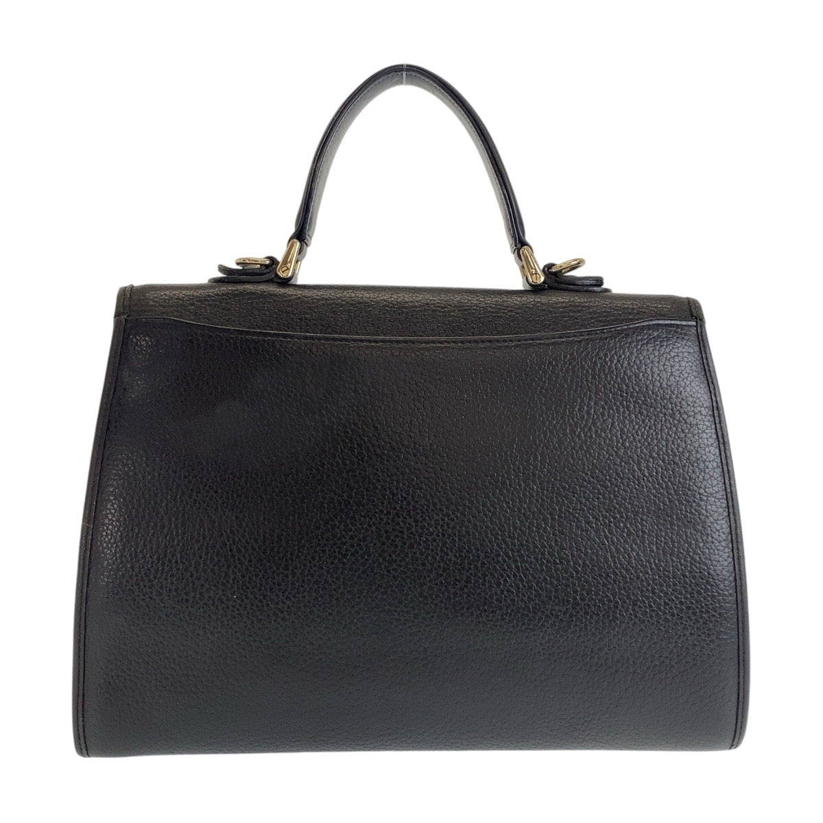 14046
BURBERRY バーバリー 中チェック柄 ブラック 黒 ゴールド金具 レザー ハンドバッグ  レディース