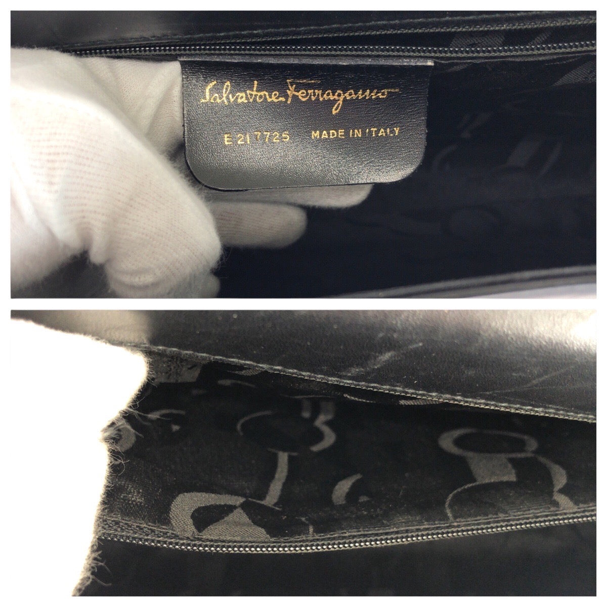 14047
Salvatore Ferragamo サルヴァトーレフェラガモ ブラック 黒 ゴールド金具 レザー / ウッド ショルダーバッグ メッセンジャーバッグ  レディース AB16