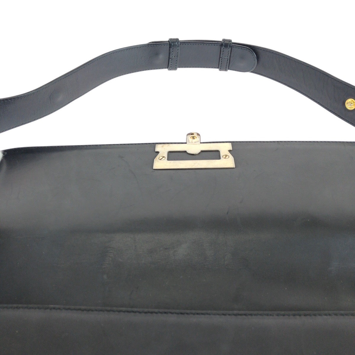 14047
Salvatore Ferragamo サルヴァトーレフェラガモ ブラック 黒 ゴールド金具 レザー / ウッド ショルダーバッグ メッセンジャーバッグ  レディース AB16