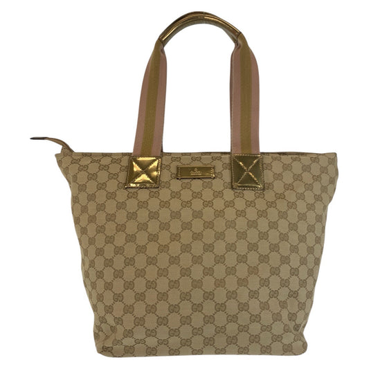 13171
GUCCI グッチ ベージュ ゴールド ゴールド金具 GGキャンバス 131231 トートバッグ ショルダーバッグ  レディース