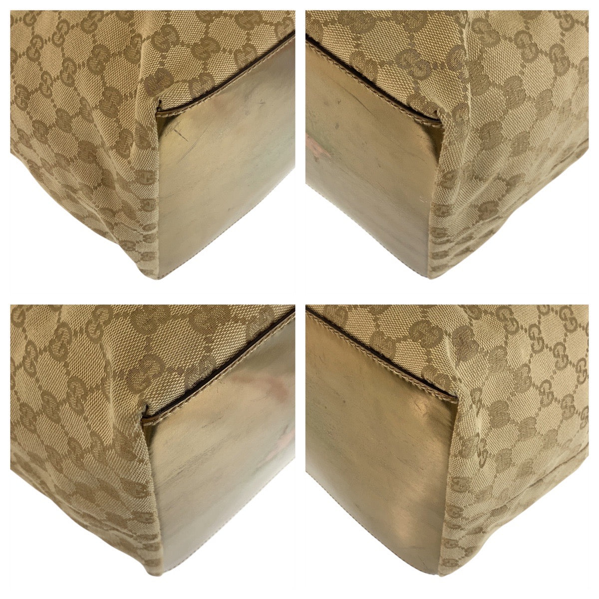 13171
GUCCI グッチ ベージュ ゴールド ゴールド金具 GGキャンバス 131231 トートバッグ ショルダーバッグ  レディース