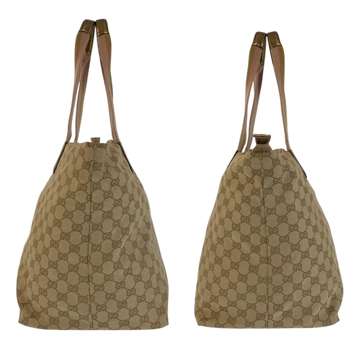 13171
GUCCI グッチ ベージュ ゴールド ゴールド金具 GGキャンバス 131231 トートバッグ ショルダーバッグ  レディース