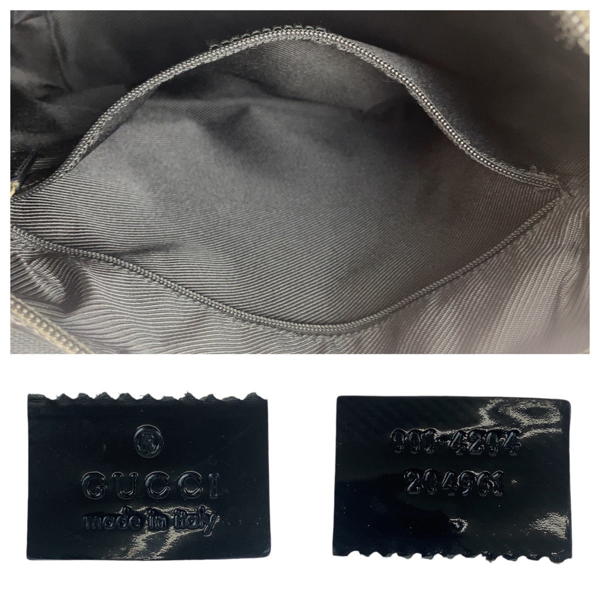 13173
GUCCI グッチ ブラック 黒 ゴールド金具 GGキャンバス / レザー 001 4204 ショルダーバッグ  レディース
