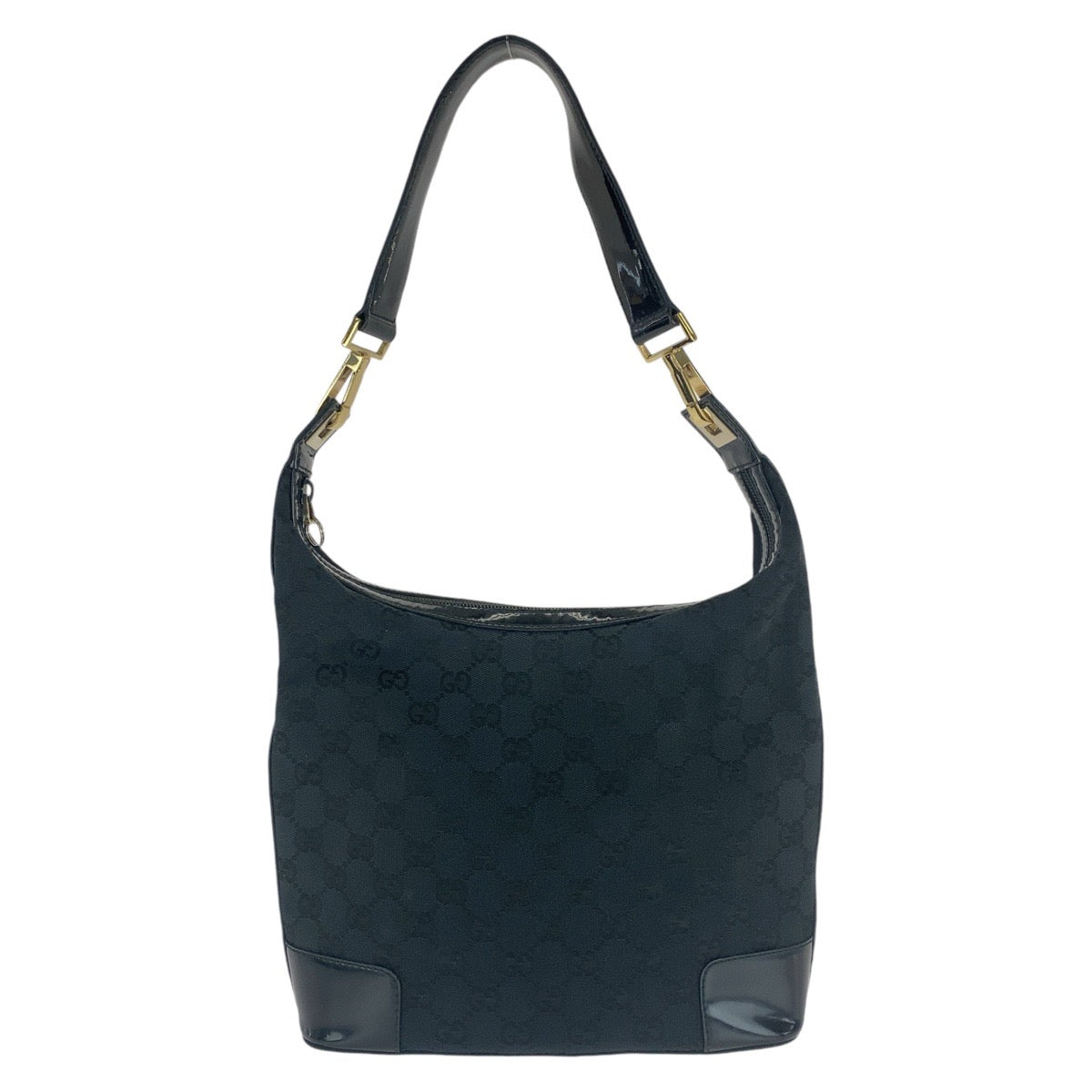 13173
GUCCI グッチ ブラック 黒 ゴールド金具 GGキャンバス / レザー 001 4204 ショルダーバッグ  レディース