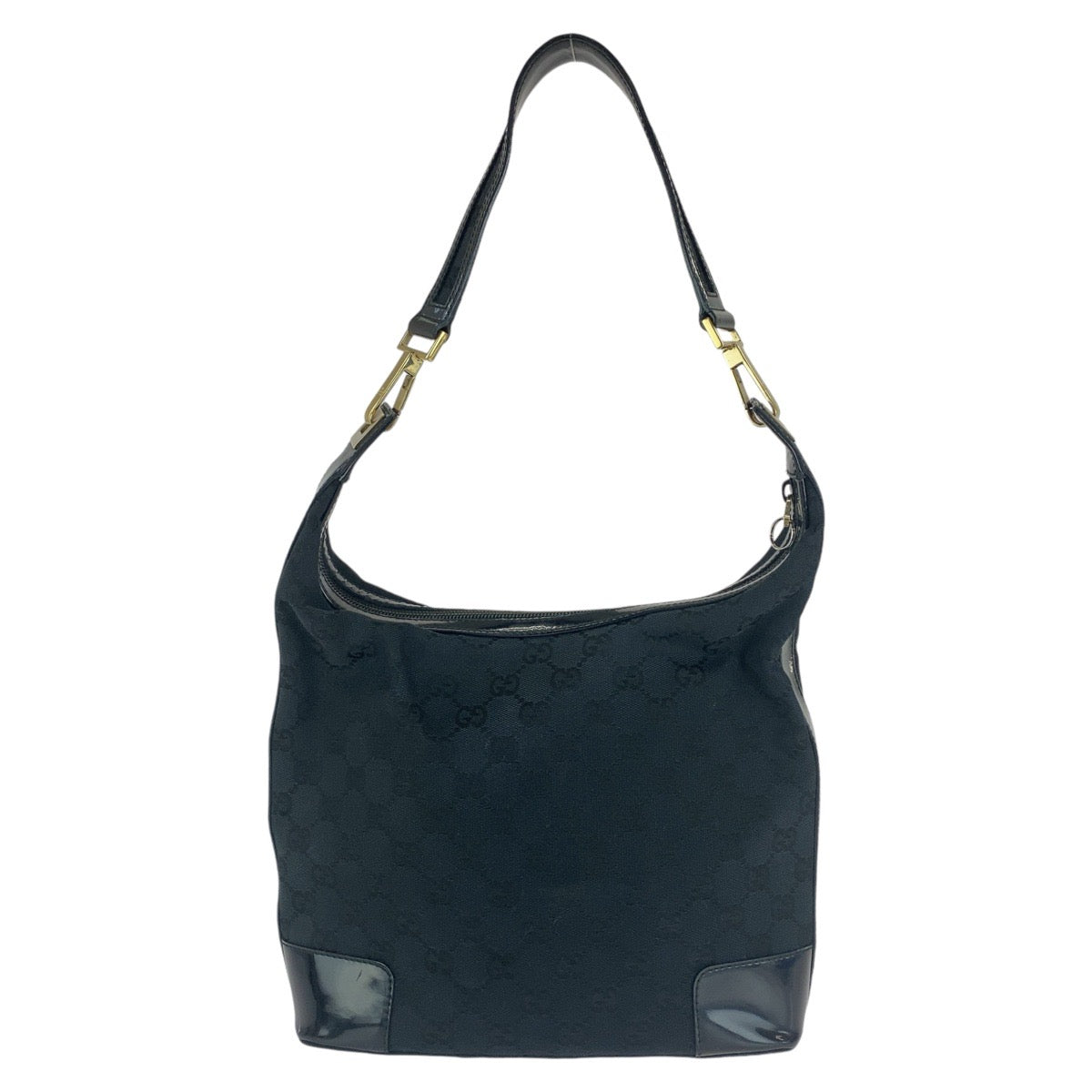 13173
GUCCI グッチ ブラック 黒 ゴールド金具 GGキャンバス / レザー 001 4204 ショルダーバッグ  レディース