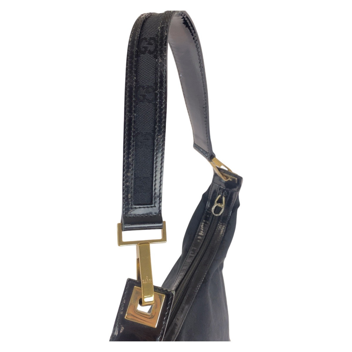 13173
GUCCI グッチ ブラック 黒 ゴールド金具 GGキャンバス / レザー 001 4204 ショルダーバッグ  レディース