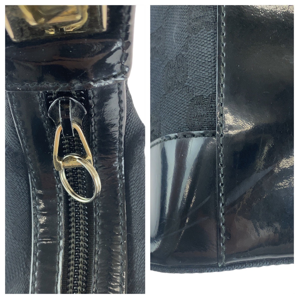 13173
GUCCI グッチ ブラック 黒 ゴールド金具 GGキャンバス / レザー 001 4204 ショルダーバッグ  レディース