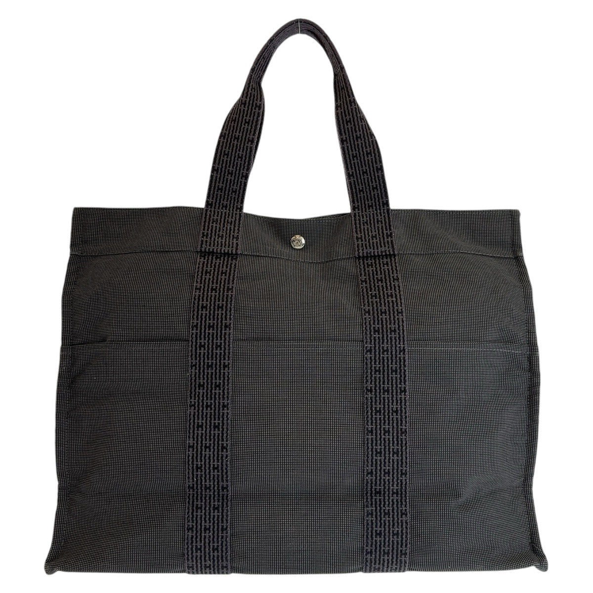 HERMES エルメス エールライントートGM グレー シルバー金具 キャンバス トートバッグ 男女兼用  メンズ